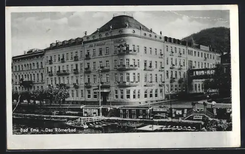 AK Bad Ems, Hotel Römerbad, Bootsverleih