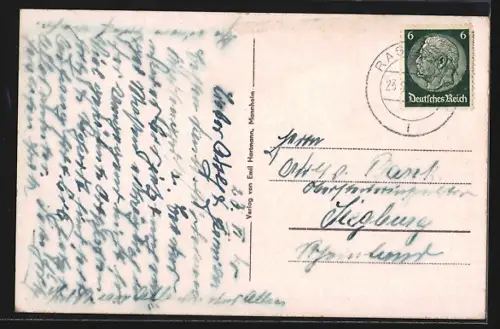 AK Rastatt, Kaiserstrasse u. Stadtkirche