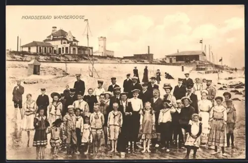 AK Wangerooge, Strand mit Badegästen