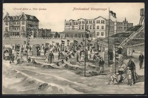 AK Wangerooge, Strand-Hotel u. Villa Gerken