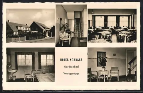 AK Wangerooge, Hotel Nordsee, Innen- und Aussenansicht