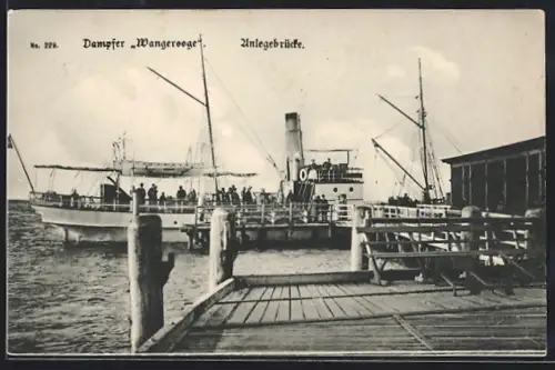 AK Wangerooge, Dampfer Wangerooge an der Anlegebrücke