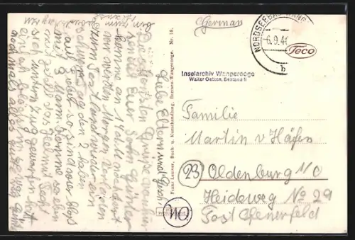 AK Wangerooge, Dampfer Delphin an der Anlegestelle