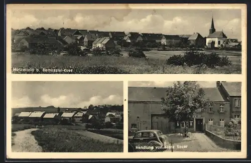 AK Monzelfeld, Handlung von Franz Sauer, Ortspartie, Blick zur Kirche
