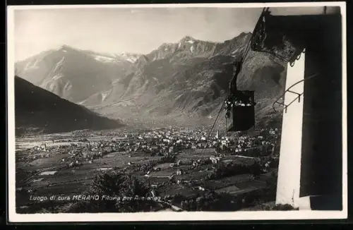 AK Merano, Fitovia per Avelengo, Gesamtansicht mit Seilbahn im Vordergrund