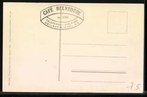 AK Merano, Fitovia per Avelengo, Gesamtansicht mit Seilbahn im Vordergrund