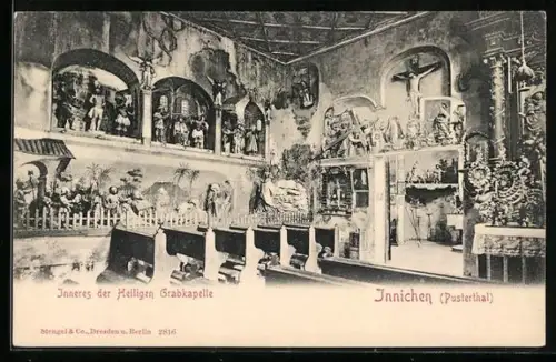 AK Innichen, Inneres der Grabeskapelle, um 1900