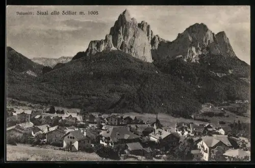 AK Seis am Schlern, Panorama, Dolomiten
