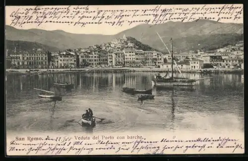 AK San Remo, Veduta del Porto con barche