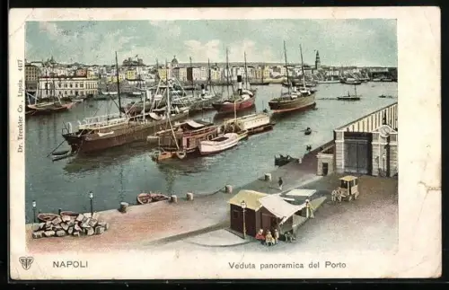 AK Napoli, Veduta panoramica del Porto