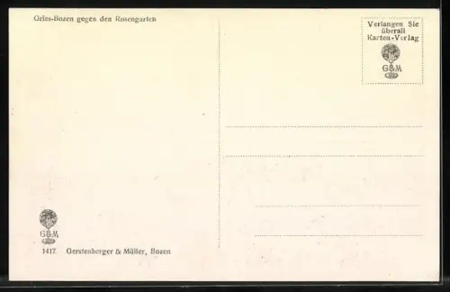 AK Gries-Bozen, Teilansicht gegen den Rosengarten