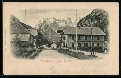 AK Landro, Ortsansicht mit Monte Cristallo