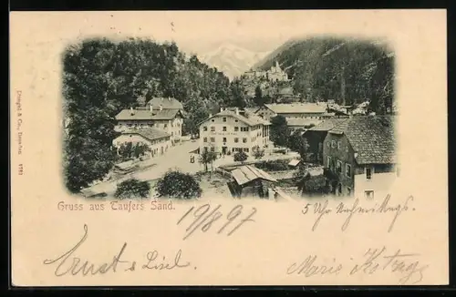 AK Taufers Sand, Ortsansicht mit Gasthof Zur Post
