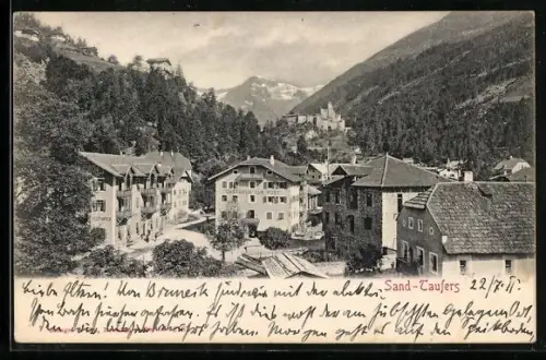 AK Sand-Taufers, Gasthaus zur Post, Burg Taufers