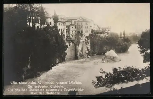AK Cividale, Die gesprengte Teufelsbrücke über den Natisone