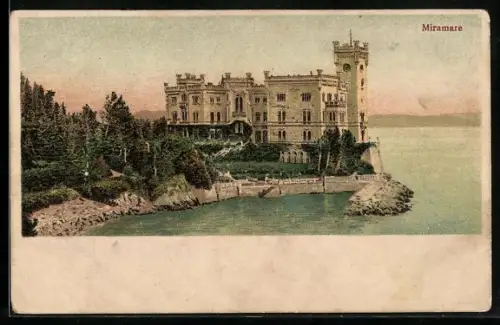 AK Trieste, Partie am Schloss Miramare