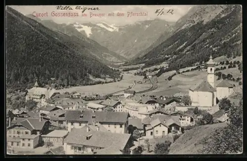 AK Gossensass a. Brenner, Ortsansicht mit Pflerschtal