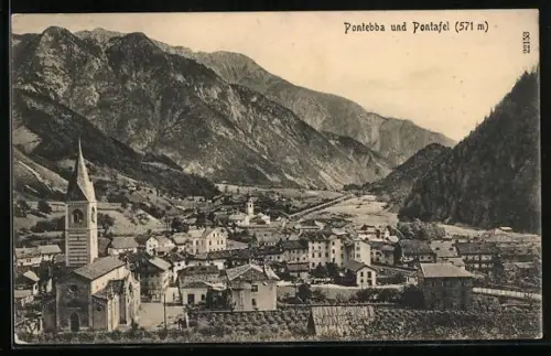 AK Pontebba, Panorama mit Pontafel