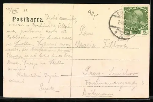 AK Toblach, Ortsansicht mit Kirche