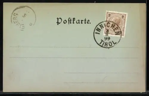 Mondschein-AK Innichen, Ortsansicht aus der Vogelschau