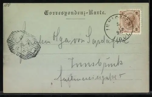 Mondschein-AK Innichen, Ortsansicht mit Bergpanorama