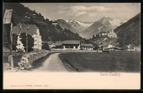 AK Sand-Taufers, Ortspartie mit Alpenpanorama
