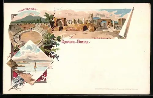 Künstler-AK Pompei, Anfiteatro, Tempio di Giove