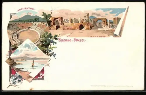 Künstler-AK Pompei, Anfiteatro, Tempio di Giove