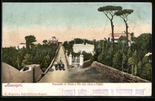 AK Anacapri, Piazetta le Porte e Via che mena a Capri