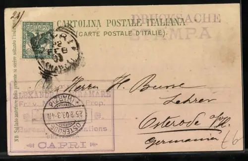 AK Anacapri, Piazetta le Porte e Via che mena a Capri