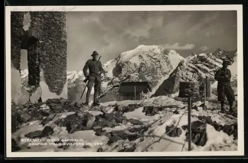 AK Stelvio, Pizzo Garibaldi, Confine Italo-Svizzero, an der Grenze zwischen Italien und der Schweiz