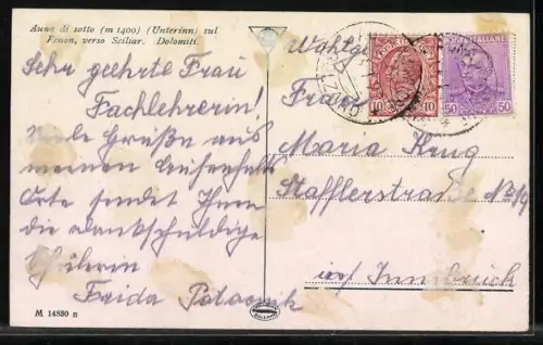 AK Unterinn, Teilansicht gegen Sciliar