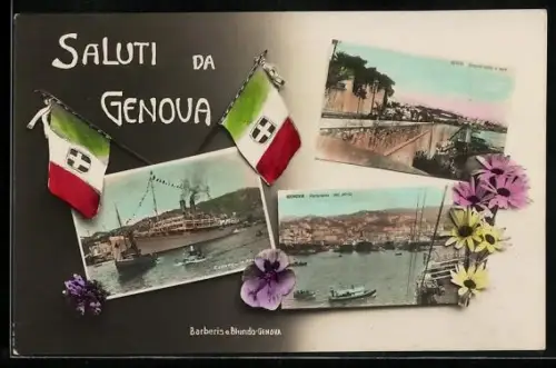 AK Genova, Panorama del porto, Circonvallazione a mare