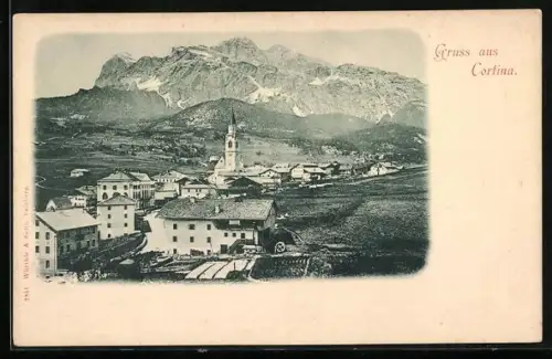 AK Cortina, Ortsansicht aus der Vogelschau