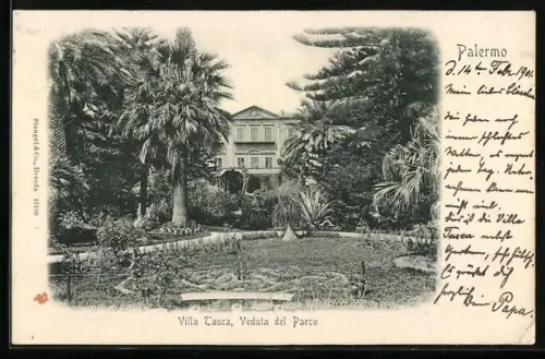 AK Palermo, Villa Tasca, Veduta del Parco