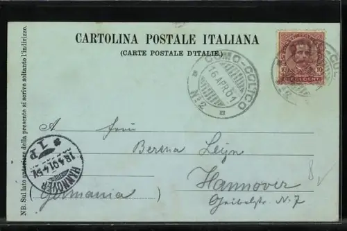 Mondschein-AK Varenna /Lago di Como, Vista generale