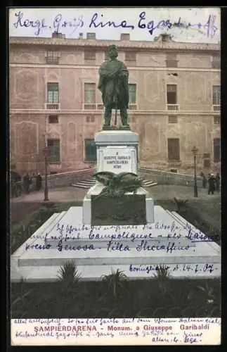 AK Sampierdarena, Monumento a Giuseppe Garibaldi