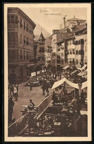 AK Bozen, Der Obstmarkt am Markttag