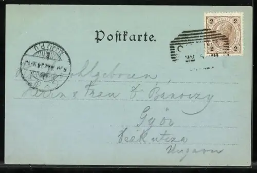 Mondschein-AK Cortina d`Ampezzo, Panorama mit Kirche