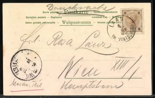 Künstler-AK Otto Strützel: Meran, Blick auf die Gilfanlage