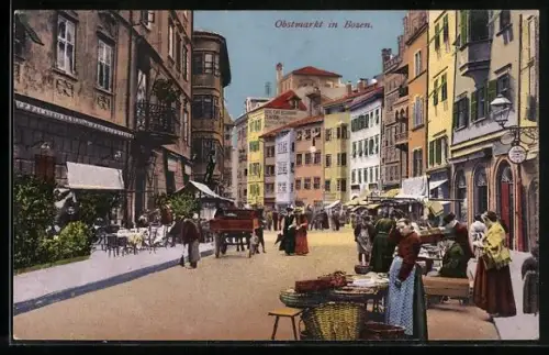 AK Bozen, Blick auf den Obstmarkt