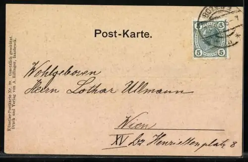 Künstler-AK Edward Theodore Compton: St. Leonhard /Passeier, Geburtshaus Andreas Hofers und Hofer-Kapelle