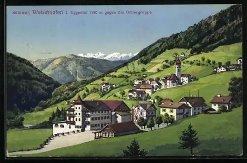 AK Welschnofen i. Eggental, Teilansicht gegen die Ortlergruppe
