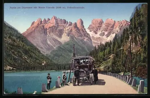 AK Dürrensee, Dolomitenstrasse, Panorama mit Monte Cristallo
