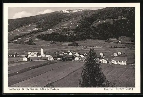 AK Valdaora di Mezzo in Pusteria, Panorama mit Kirche