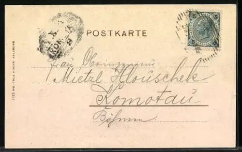 AK Schluderbach bei Croda Rosa, Ortsansicht mit Bergen