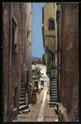 AK Brixen a. E., Strassenpartie in der Bäckergasse
