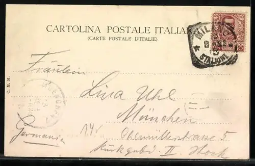 Lithographie Milano, Piazza del Duomo, Passepartout