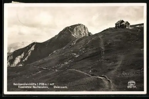 AK Reichensteinhütte /Steiermark, Hütte mit Eisenerzer Reichenstein