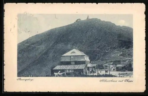 AK Schlesierhaus /Riesengebirge, Schlesierhaus mit Koppe
